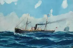 G. Carlson, Hamburger Dampfer "Elbe", 1896, Oil on canvas