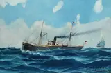 G. Carlson, Hamburger Dampfer "Elbe", 1896, Oil on canvas