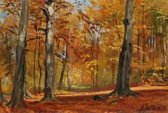 Ernst Koerner, Waldlichtung, 1921, Oil