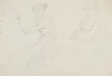 Wolfgang Adam Töpffer, Deux études de femme assise, 1810, Pencil drawing