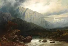 Waldemar Knoll, Berglandschaft, Oil on canvas