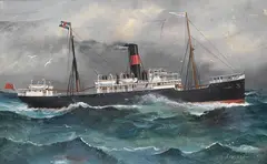 C. Edwards, 2 Gemälde: Australische Dampfschiffe "Sydney" und "Aramac", Oil