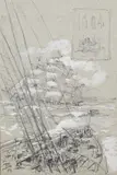 Themistockles von Eckenbrecher, 4 Blätter: Schiffsdarstellungen, 1898, Pencil drawing