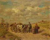 Desire Thomassin, Ochsengespann auf einem Feldweg