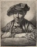 Georg Friedrich Schmidt, Georg Friedrich Schmidt (zeichnend), 1752, Etching