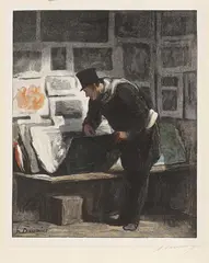 Honoré Daumier, Nach - L'Amateur d'Estampes (Der Grafik-Liebhaber), 1900, Wood engraving
