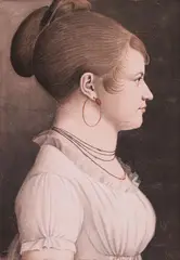 Antonio Carnicero, Zugeschrieben - Frauenporträt im Profil nach rechts blickend, 1800, Chalk drawing