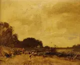 Ludwig Willroider, Schäfer in Landschaft, 1900, Oil
