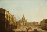 Bernardo Bellotto gen. Canaletto, Nach - Der Neumarkt in Dresden vom Jüdenhof aus, 1800, Oil on canvas