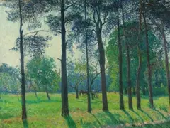Ernst Wilhelm Eitner, Allee an einer Wiese, 1890, Oil on canvas
