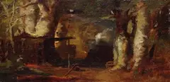 Der Wald von Barbizon by Carl Spitzweg, 1851, Oil on panel, sold Apr 2008