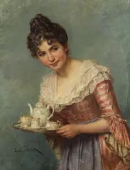 Emil Brack, Serviermädchen, Oil on canvas
