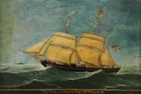 August Lasczky, Brigg aus Rostock "Die Eiche von Rostock Capt. Alb. Westendorff", 1871, Oil on canvas