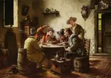 Fritz Wagner, Kartenspieler in der Stube