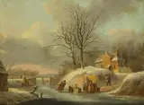 Jacobus van der Stok, Winterliche Szene, 1836, Oil on panel