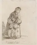 Alte Bettlerin by Rembrandt Harmensz van Rijn, 1646, Etching, sold Apr 2008