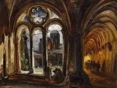 Friedrich August Elsasser, Zugeschrieben - Klosterszene, 1840, Oil on canvas