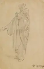Figurenstudie by Carl Spitzweg, 1840, Pencil drawing, sold Apr 2008