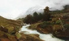 Valentin Ruths, Der erste Schnee im Hochgebirge, 1877, Oil on canvas