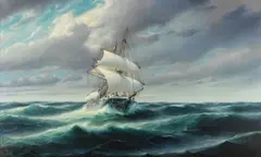 Christopher Rave, Dampfwalfangschiff im nördlichen Eismeer, 1910, Oil on canvas