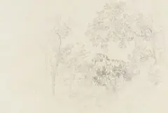 Josef Rebell, Blick auf Ischia, 1815, Pencil drawing