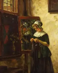 Rudolf Possin, Frau am Fenster, 1910, Oil on canvas