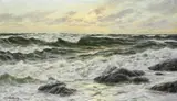 Patrick von Kalckreuth, Wellen bei Sonnenuntergang
