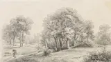 Friedrich Preller d. J., Park zu Muskau, Pencil drawing