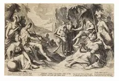 Claes Jansz Clock, Urteil des Midas, 1589, Engraving
