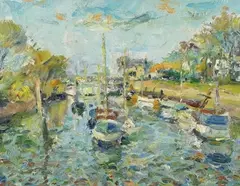 Albert Feser, Teufelsbrück, 1968, Oil on fibreboard