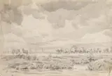 Adolph Friedrich Vollmer, Wiesen vor Hamburg, India Ink