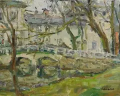 Albert Feser, Baron Voght-Haus im Jenisch Park - Klein Flottbek, 1960, Oil