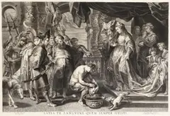 Paulus Pontius, Thomyris, Königin der Skythen, mit dem Haupt des Cyrus, 1630, Engraving