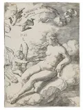 Lucas van Leyden, Venus und Amor, 1528, Engraving