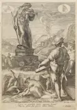 Jan Saenredam, 5 Bll.: Planeten (3 von 7 Bll.). Zwei Nymphen der Diana. Sine Cerere et Libero friget Venus, 1600, Engraving