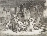 Adriaen van Ostade, Das Frühstück, 1664, Etching