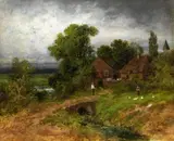 Wilhelm Bröker, Landschaft mit Gehöft, 1896, Oil on canvas