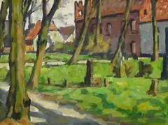 Albert Johannsen, Kloster St. Jürgen (Husum), 1930, Oil on paper