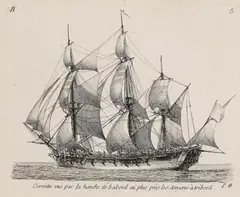 Pierre Ozanne, Mélanges de vaisseaux, de frégates, et de corvettes (2. Cahier), Etching