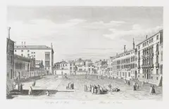 Antonio Visentini, 3 Bll.: Campo di S. Polo. Da Foscari [...] Accada. di Belle Arti. Campo S. Salvatore, 1740, Etching