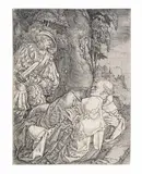 Mönch und Nonne by Heinrich Aldegrever, 1530, Engraving, sold Apr 2008