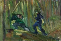 Max Beckmann, Kaninchendiebe im Hermsdorfer Wald (Hühnerdiebe), 1912, Oil on canvas