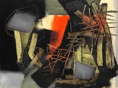 Fritz Winter, Vor Weiß, 1954, Oil