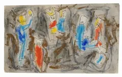 Lyonel Feininger, Merry Xmas, 1955, Watercolour