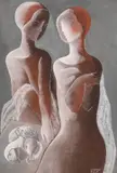 Béla Kádár, Zwei Frauen, 1931, Gouache