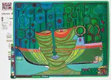Look at it on a rainy day by Friedensreich Hundertwasser, 1971, Silkscreen in colours, sold Apr 2008
