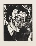 Roquairol (Bildnis Ernst Ludwig Kirchner) by Erich Heckel, 1917, Woodcut, sold Apr 2008