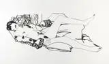Tom Wesselmann, Monica nude with purple robe, 1990, Aquatint
