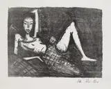 Otto Mueller, Mädchen auf dem Kanapee, 1921, Lithograph