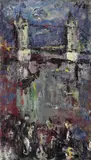 Hans Fronius, Tower Bridge, 1982, Oil on fibreboard